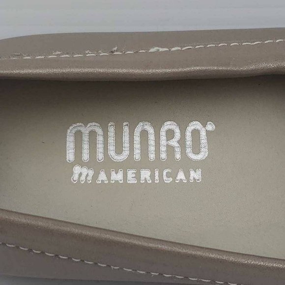 Munro American Womens Kimi Loafer Flat Shoes Beige Leather Horsebit 6.5 M New - Picture 12 of 16